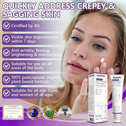 Hushvein® Multi-Peptide Massaging Body Roller Cream- Anti-aging, Hydrating, Skin Firming & Lifting, Skin Repair, Even Tone, Acne and Dark Spot Treatment, Wart and Mole Removal, and Psoriasis Relief.