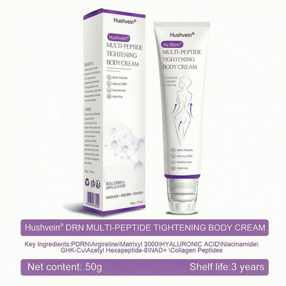 Hushvein® Multi-Peptide Massaging Body Roller Cream- Anti-aging, Hydrating, Skin Firming & Lifting, Skin Repair, Even Tone, Acne and Dark Spot Treatment, Wart and Mole Removal, and Psoriasis Relief.