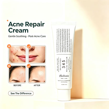 Hushvein 345 Relief Cream, 1.69 Fl Oz (Ver.2 - Pack of 1) | PDRN, Hyaluronic Acid for Instant Hydration, Blemish, Post-Acne Vegan Face Moisturizer with Centella, Non-comedogenic