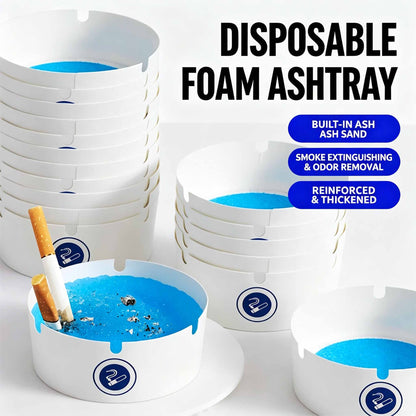 Disposable Ashtray – Features self-extinguishing sand and a no-rinse foaming agent.