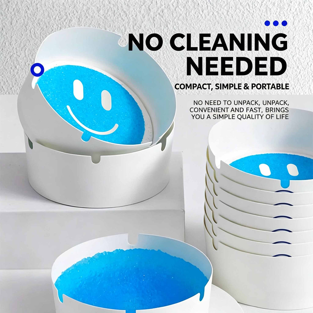 Disposable Ashtray – Features self-extinguishing sand and a no-rinse foaming agent.