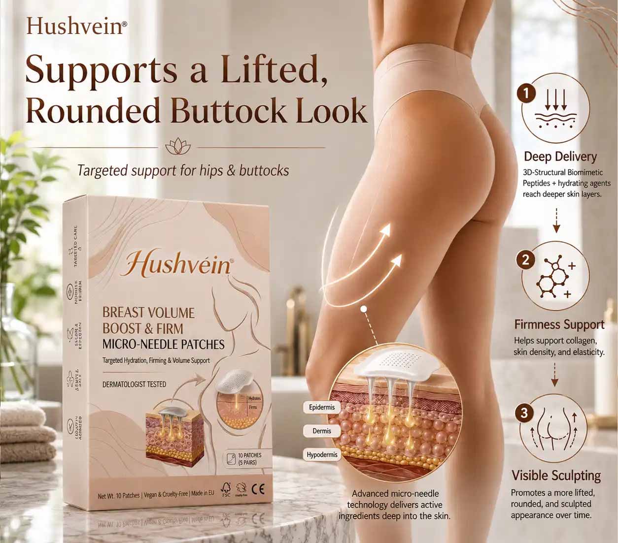🔥🥇Hushvein® Targeted Breast Enhancement Advanced Nano Microneedle Patch