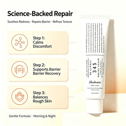 Hushvein 345 Relief Cream, 1.69 Fl Oz (Ver.2 - Pack of 1) | PDRN, Hyaluronic Acid for Instant Hydration, Blemish, Post-Acne Vegan Face Moisturizer with Centella, Non-comedogenic