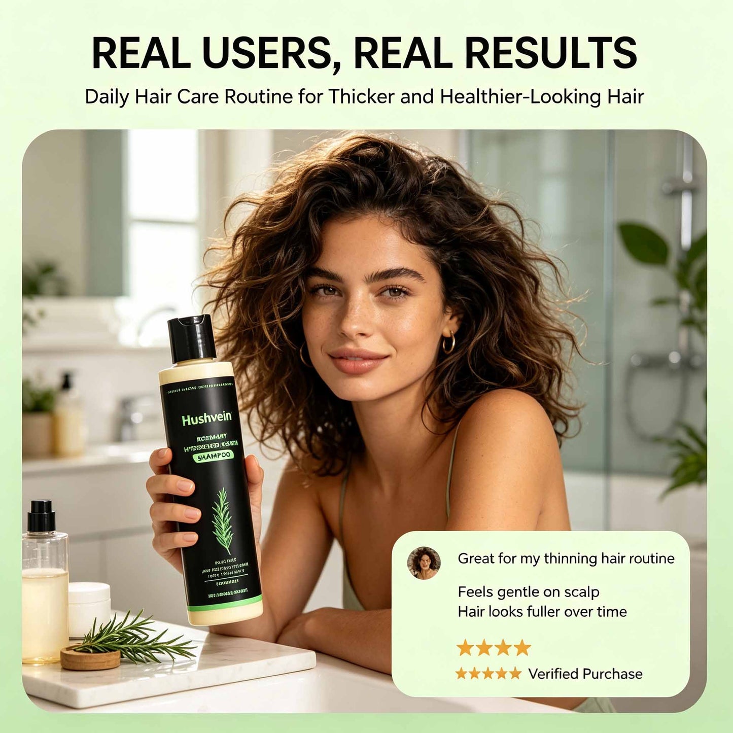 Hushvein Rosemary Shampoo for Men & Women – Clinically Proven to Reduce Thinning & Boost Growth
