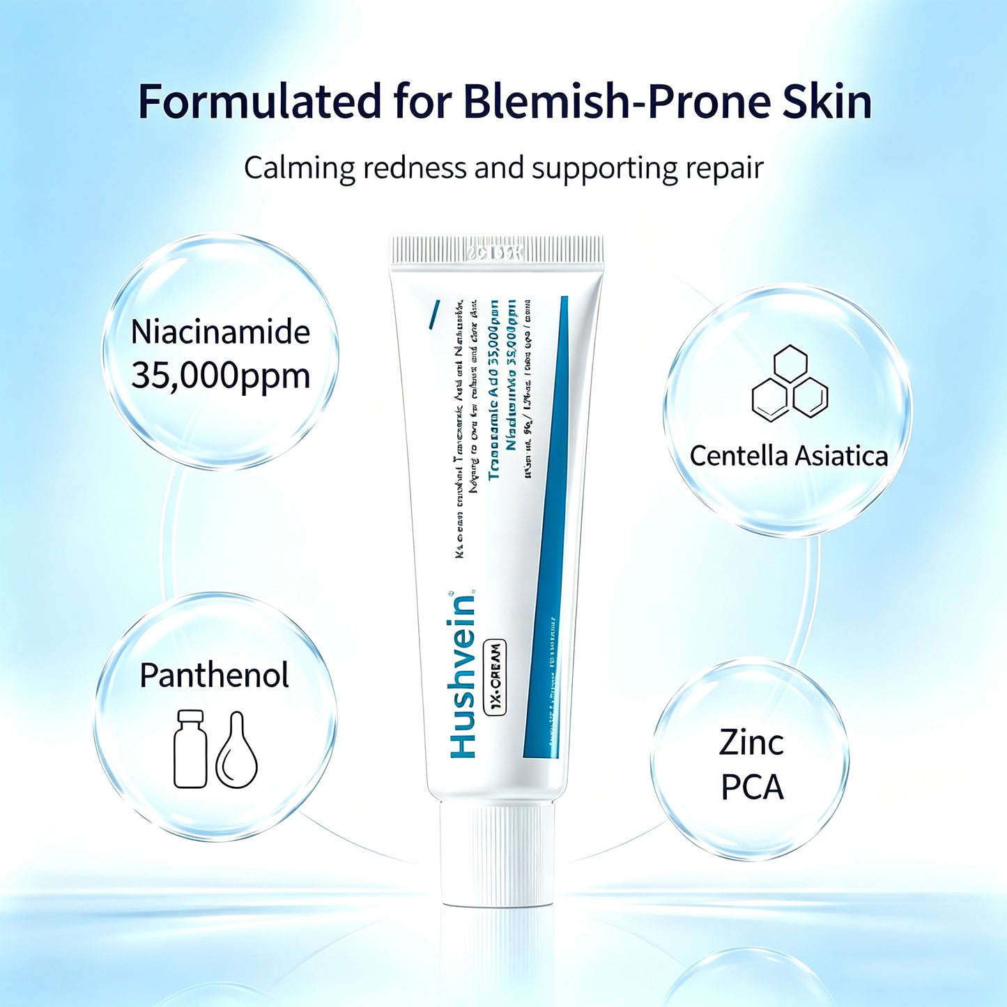 Hushvein TX Cream 50ml, Tranexamic Acid & Niacinamide Dark Spot & Hyperpigmentation Care– Fades Breakouts & Restores Skin
