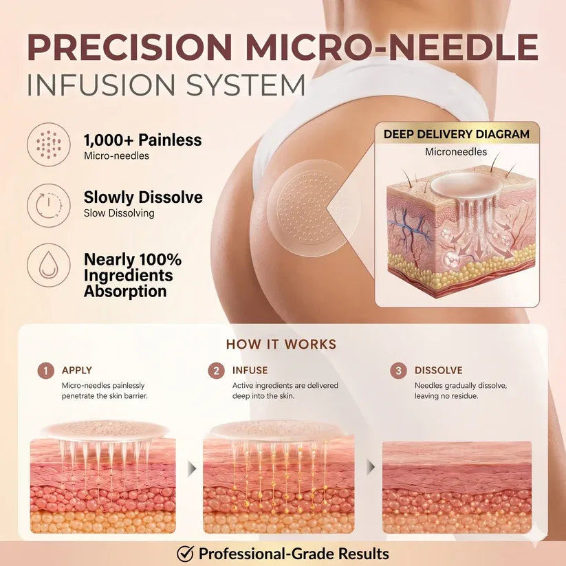 Hushvein™ CurveSculpt Micro Patch Sculpt Firm Smooth Lower Body Curves Micro-Needle Infusion System
