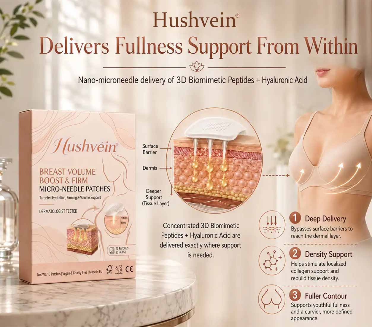 🔥🥇Hushvein® Targeted Breast Enhancement Advanced Nano Microneedle Patch