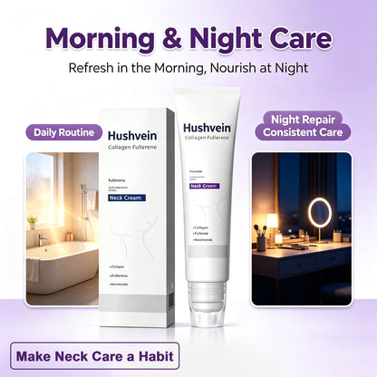 Hushvein Roller Massage Neck Cream Collagen & Hyaluronic Acid | Firms Neck, Reduces Wrinkles