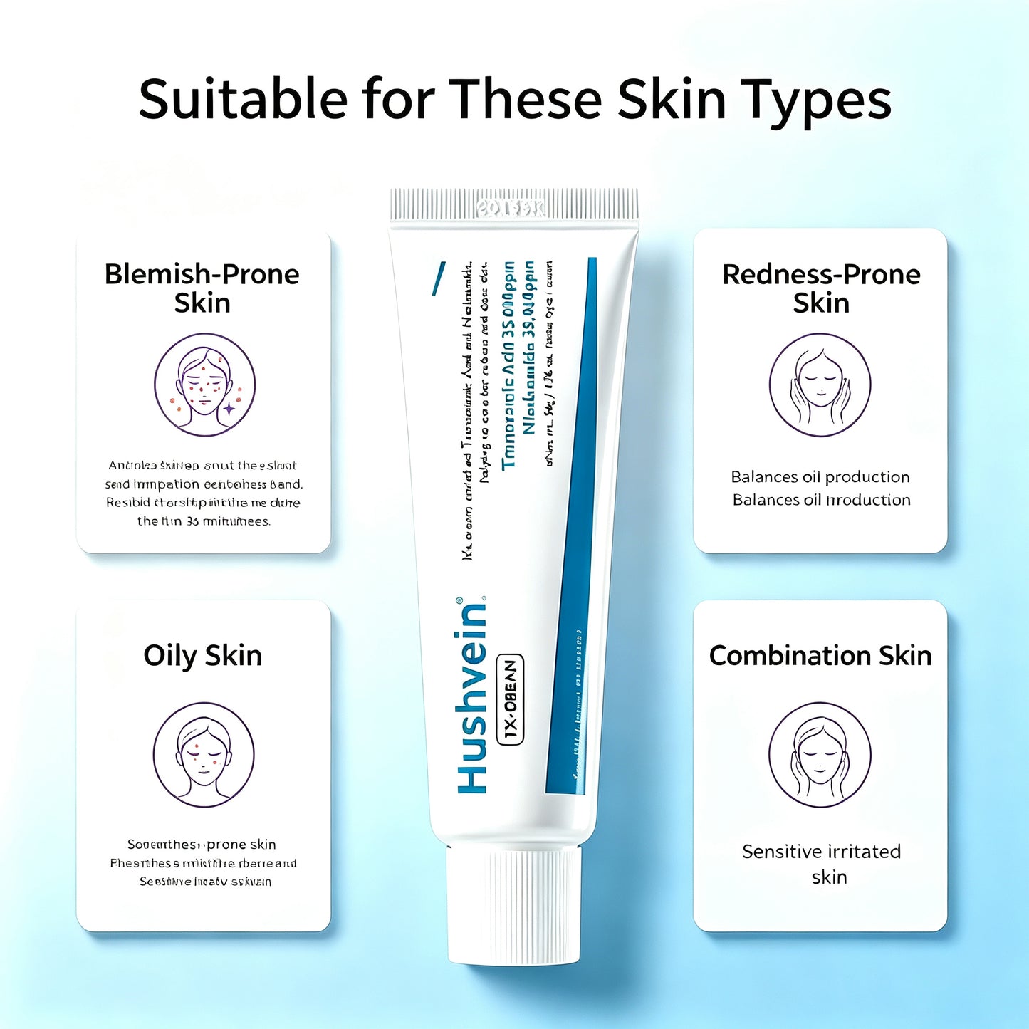Hushvein TX Cream 50ml, Tranexamic Acid & Niacinamide Dark Spot & Hyperpigmentation Care– Fades Breakouts & Restores Skin
