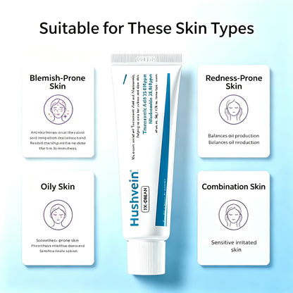 Hushvein TX Cream 50ml, Tranexamic Acid & Niacinamide Dark Spot & Hyperpigmentation Care– Fades Breakouts & Restores Skin