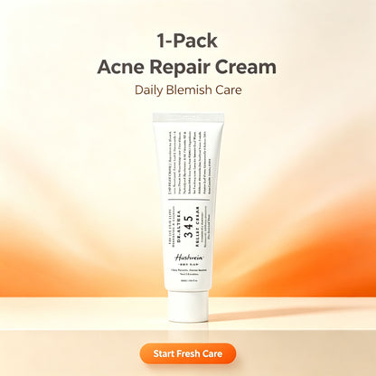 Hushvein 345 Relief Cream, 1.69 Fl Oz (Ver.2 - Pack of 1) | PDRN, Hyaluronic Acid for Instant Hydration, Blemish, Post-Acne Vegan Face Moisturizer with Centella, Non-comedogenic