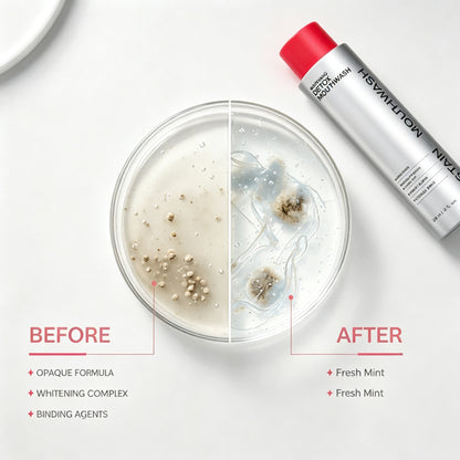Hushvein Bright White Mouthwash——FDA-approved，Gentle whitening & revealing your brighter smile.