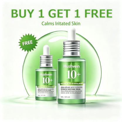 Hushvein 10% Azelaic Acid & Hyaluronic Acid Soothing & Redness-Relief Serum 30ml (1.01 fl.oz.) | Specially formulated for acne-prone and oily skin—soothes, reduces redness; suitable for sensitive and acne-prone skin