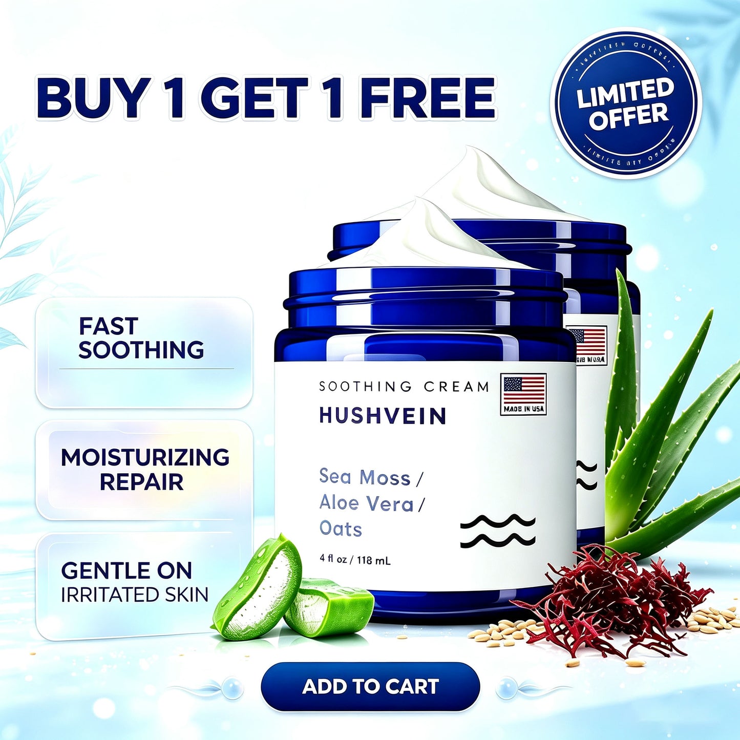 HUSHVEIN™ Intensive Sea Moss Soothing Cream