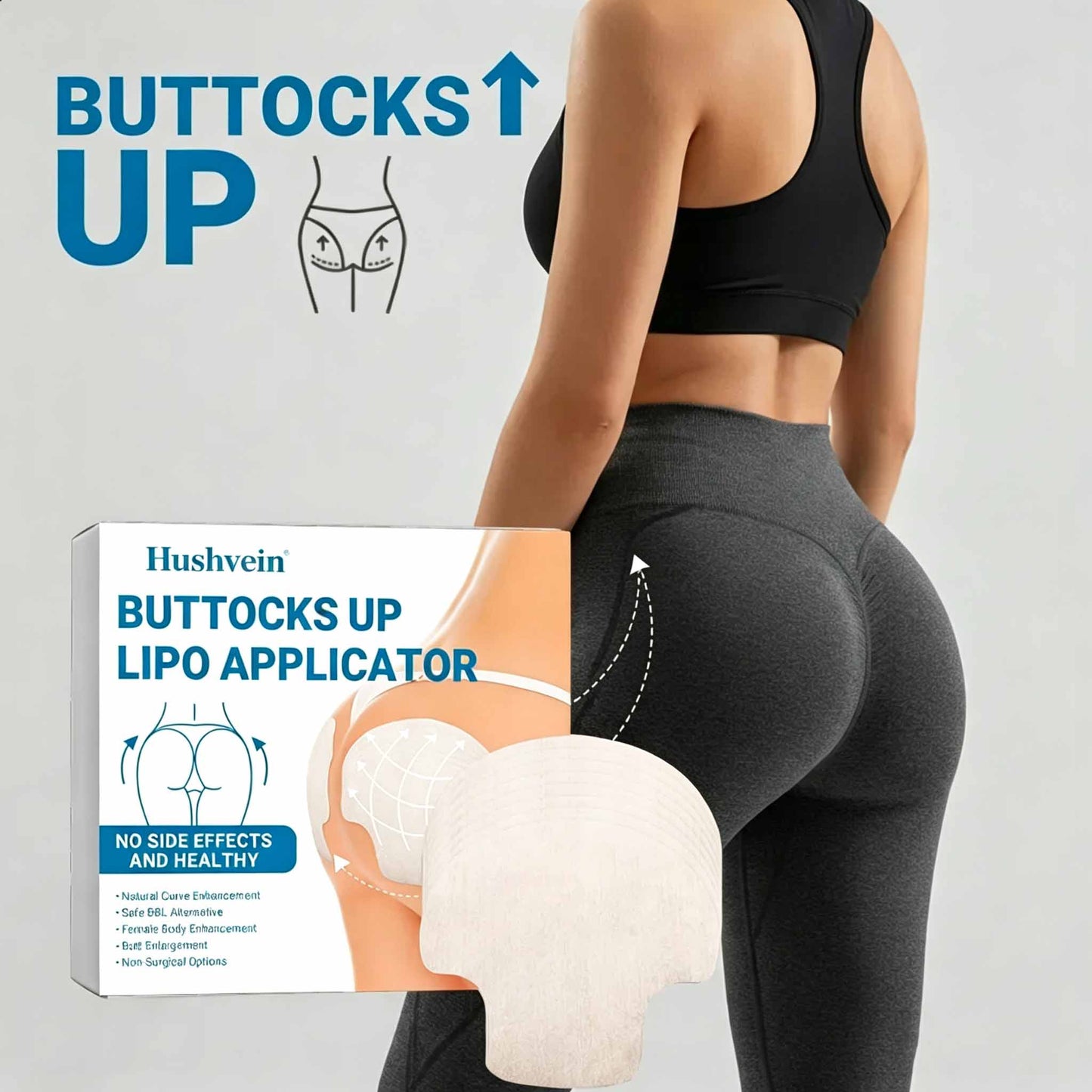 Hushvein Butt-Lifting Patch: Instant lift and firming—sculpts a naturally lifted contour—no surgery or fillers required.