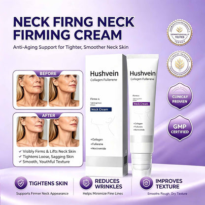 Hushvein Roller Massage Neck Cream Collagen & Hyaluronic Acid | Firms Neck, Reduces Wrinkles