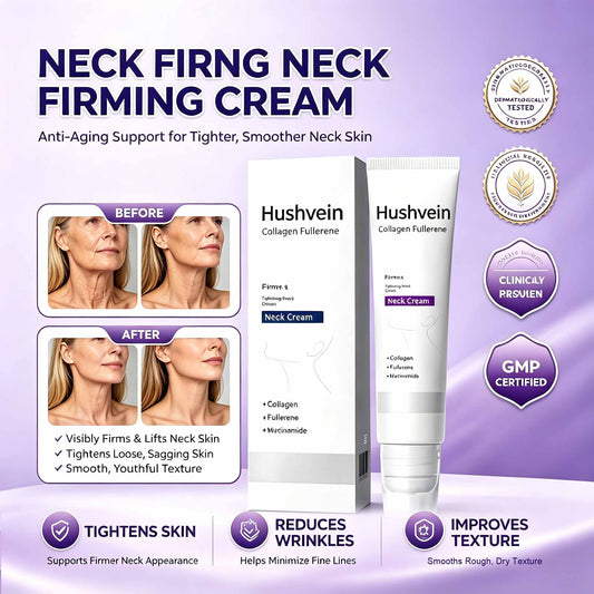 Hushvein Roller Massage Neck Cream Collagen & Hyaluronic Acid | Firms Neck, Reduces Wrinkles