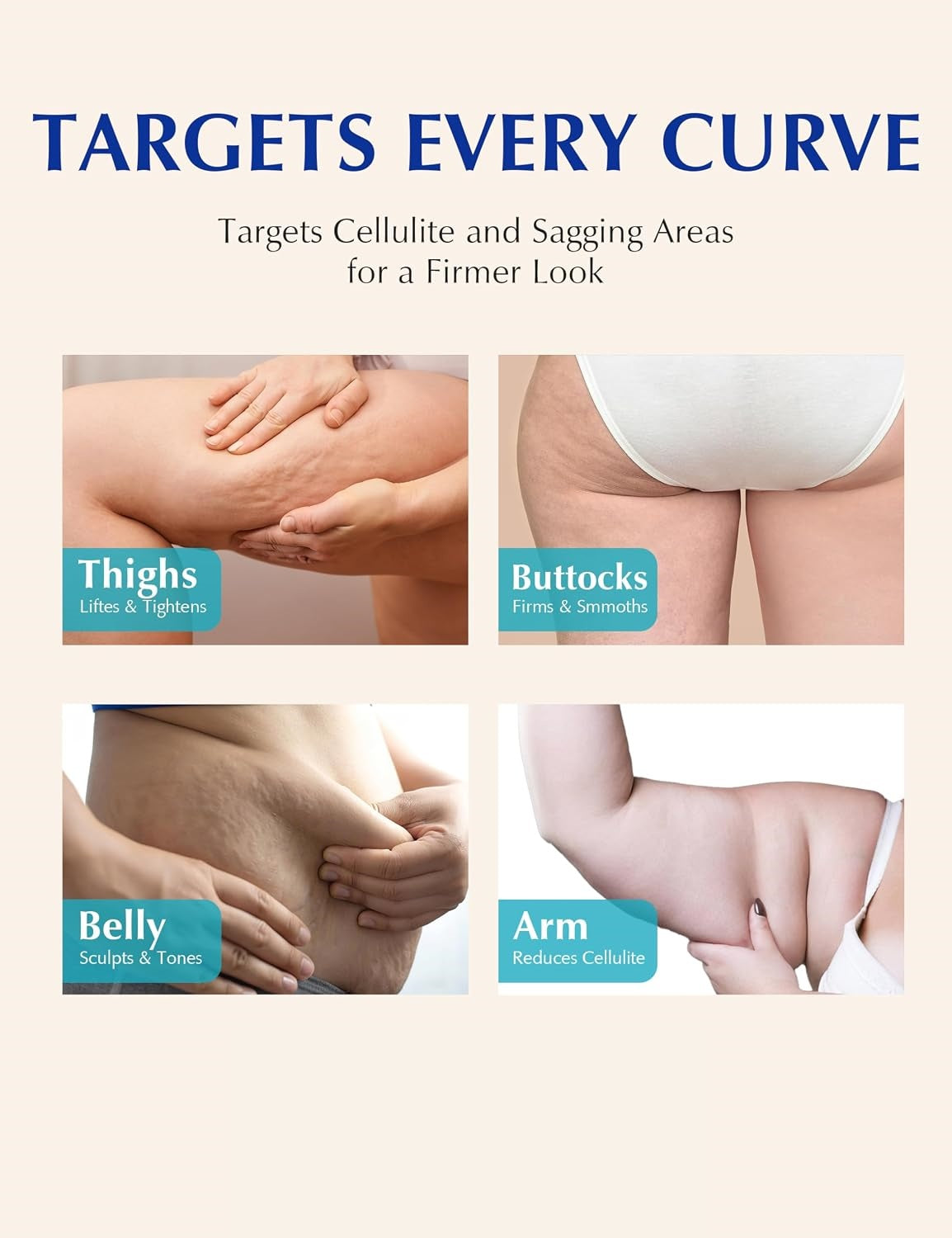 Hushvein Tightening Burn Gold Massage Cream& 15-Day Fast-Acting Anti Cellulite Sculpting | Cryo Thermo cellulite remover for legs ,Belly & Arm| WELLENESS，Refreshing Formula | Unisex Body Contouring Treatment for Men & Women |200 G