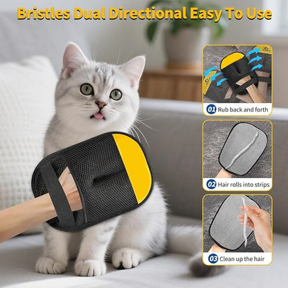 Pet Hair Removal Glove for Dog & Cat, Reusable Electrostatic Pet Hair Glove | Pet Hair Remover Tool for Clothing, Couch, bed, Carpet, Car Seat, Quickly & Easily Pet Hair Remover Glove