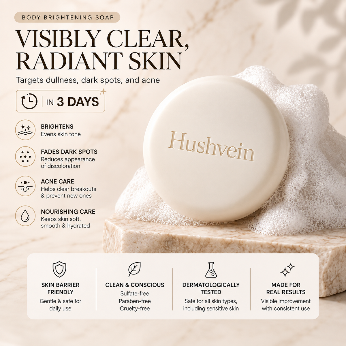 Niacinamide Skin Brightening Soap melasma dark spots freckle