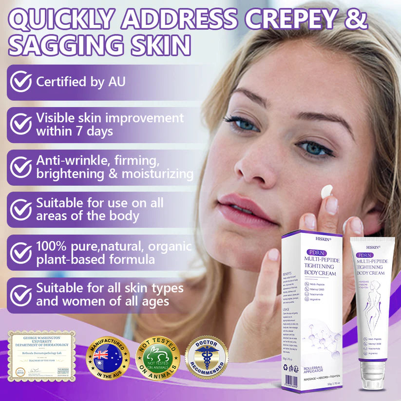Hushvein Multi-Peptide Massaging Body Roller Cream- Anti-aging, Hydrating, Skin Firming & Lifting, Skin Repair, Even Tone, Acne and Dark Spot Treatment, Wart and Mole Removal, and Psoriasis Relief.