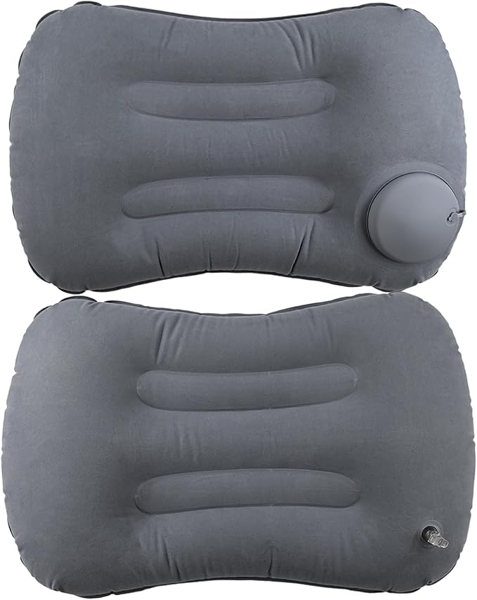 Inflatable Camping Pillow, Ultralight Travel Air Pillows for Camping (Grey)