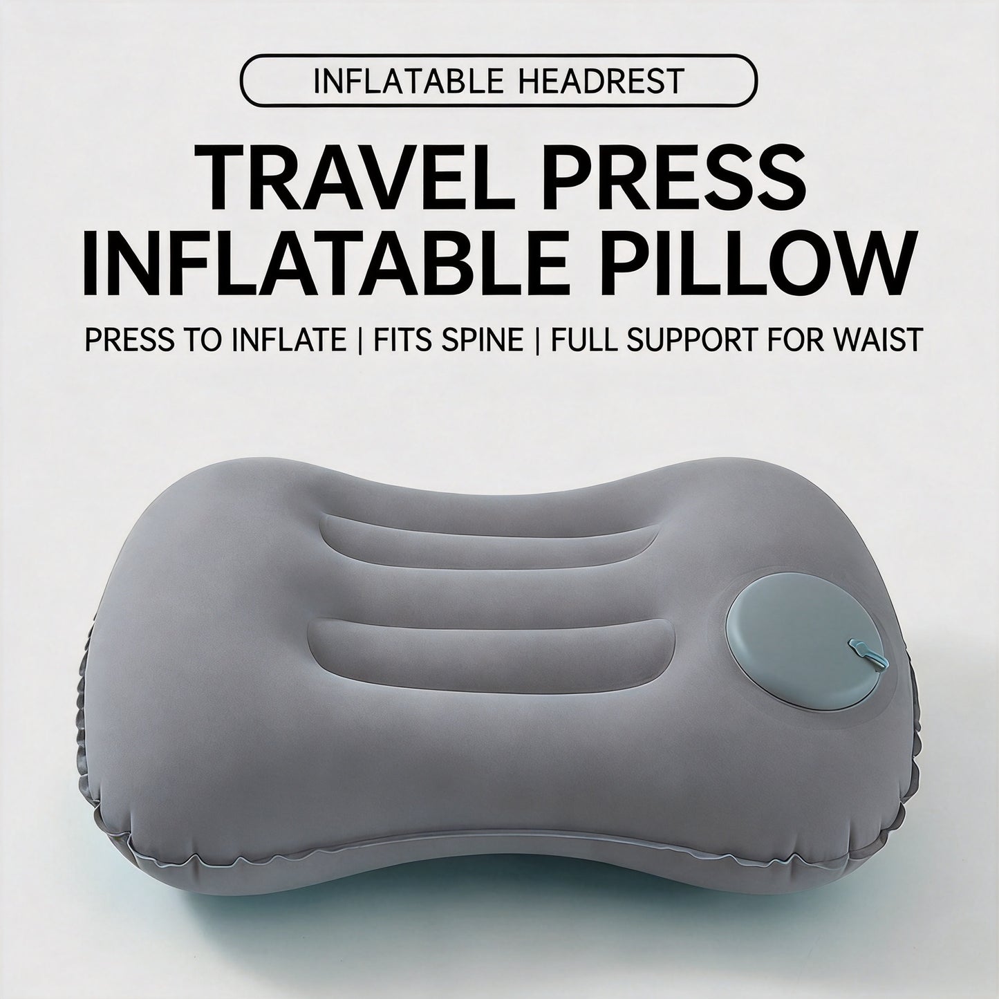Inflatable Camping Pillow, Ultralight Travel Air Pillows for Camping (Grey)