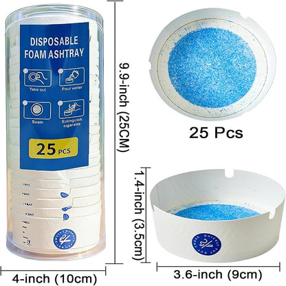 Disposable Ashtray – Features self-extinguishing sand and a no-rinse foaming agent.