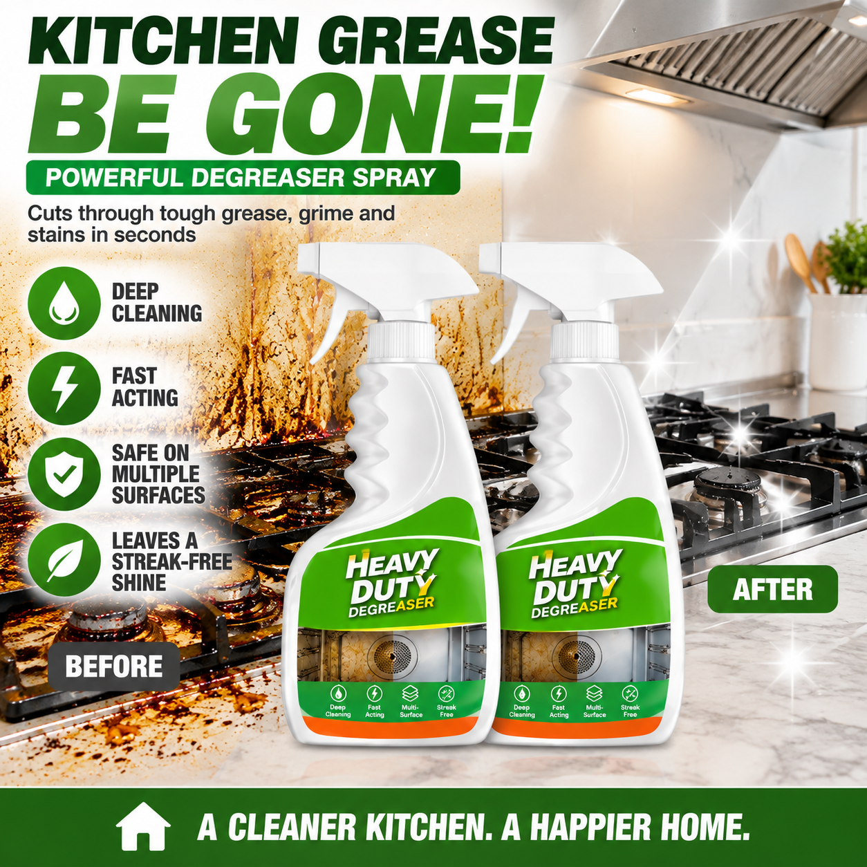 ⏳LAST DAY DEAL — BUY 1 GET 1 FREE!🧽 Heavy Duty Kitchen Degreaser Spray ...
