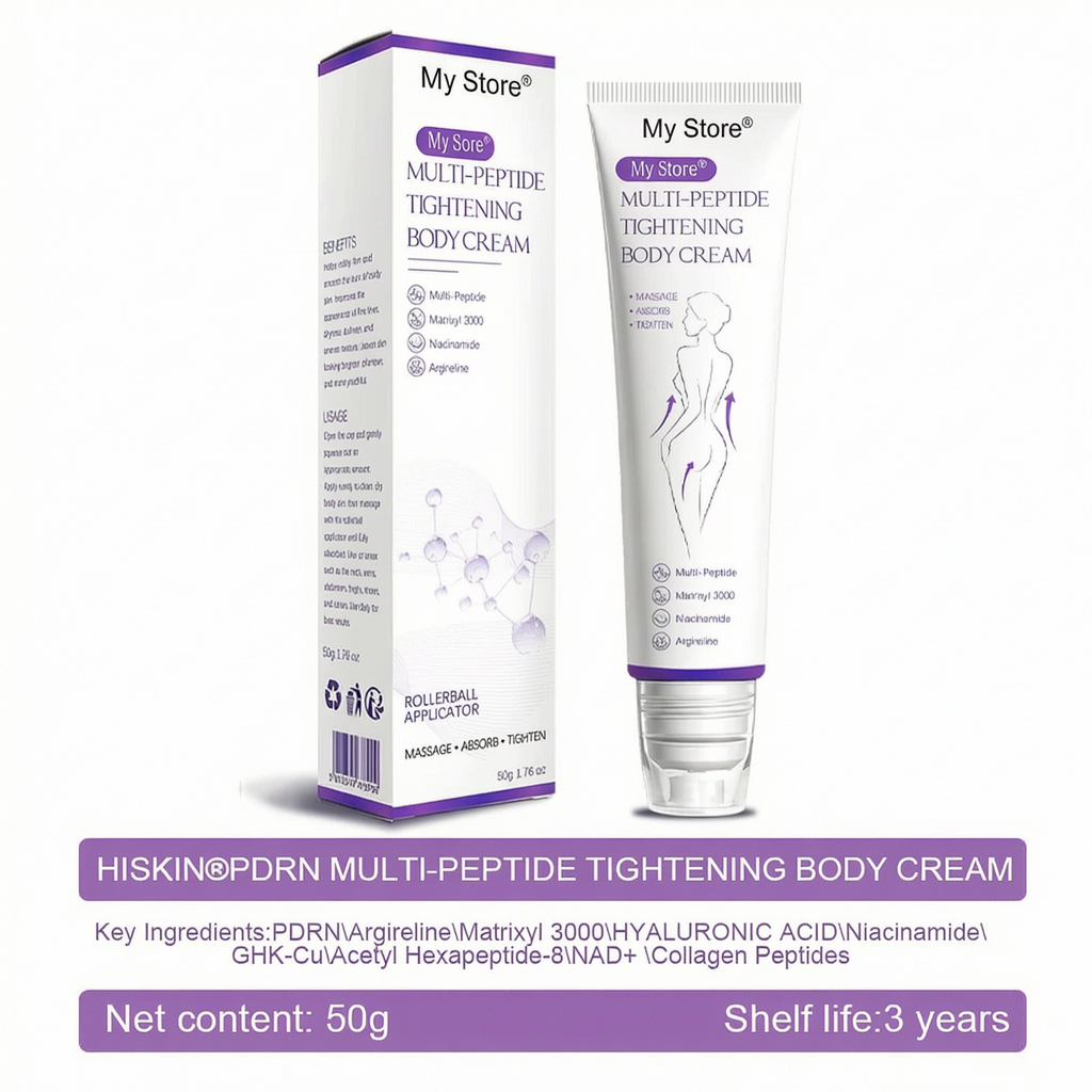 Hushvein Multi-Peptide Massaging Body Roller Cream- Anti-aging, Hydrating, Skin Firming & Lifting, Skin Repair, Even Tone, Acne and Dark Spot Treatment, Wart and Mole Removal, and Psoriasis Relief.