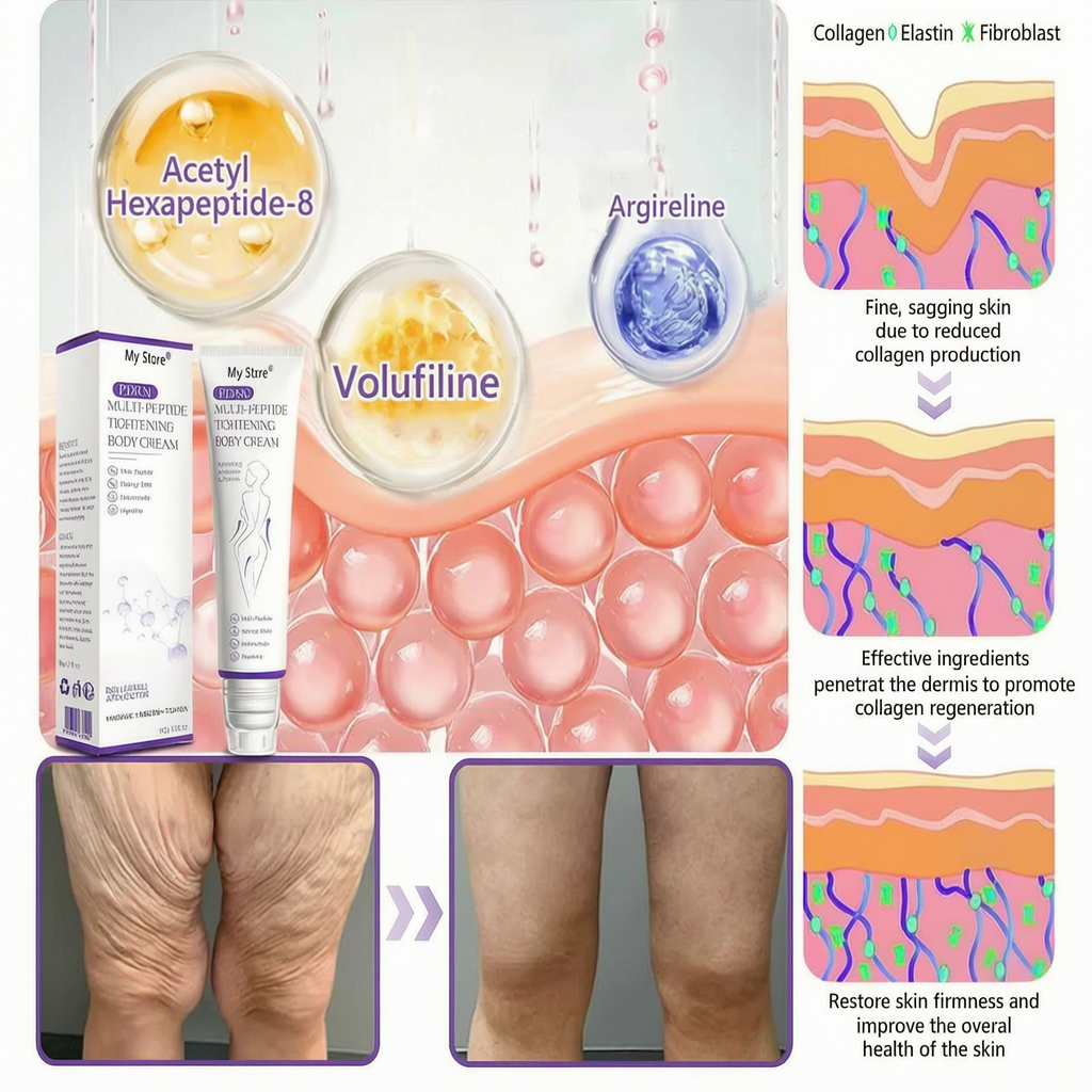 Hushvein Multi-Peptide Massaging Body Roller Cream- Anti-aging, Hydrating, Skin Firming & Lifting, Skin Repair, Even Tone, Acne and Dark Spot Treatment, Wart and Mole Removal, and Psoriasis Relief.